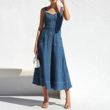 Alba | Denim Dress with Straps