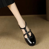 Martina | Brown Double-Strap Mary Janes