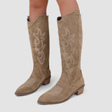 Valerie | Beige Western Boots