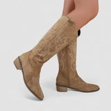 Valerie | Beige Western Boots