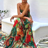 Juliette | Multicolour Paisley Strapless Dress