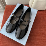 Suzanne | Black Patent Mary Jane Flats