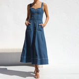 Alba | Denim Dress with Straps