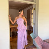 Adeline | Blush Pleated One-Shoulder Dress