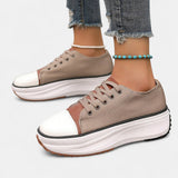 Eveloise | White Contrast-Trim Sneakers