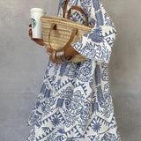 Delphine | Blue Botanical Tiered Dress