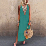 Jennica | White Embroidered Side-Slit Dress