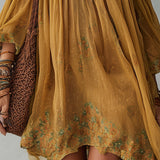 Amber | Mustard Floral Off-Shoulder Dress