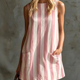 Harper | Blue Striped Pocket Dress