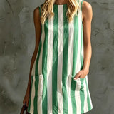 Harper | Blue Striped Pocket Dress