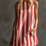 Harper | Blue Striped Pocket Dress
