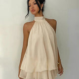 Marlowe | Yellow Layered Halter Dress