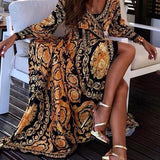 Faye | Brown Paisley Wrap Maxi Dress