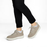 Lena | Beige Tonal Lace-Up Sneakers