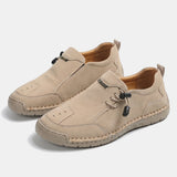 Iris | Beige Buckle Moccasins