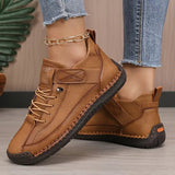 Apolline | Beige Stitched Sneakers