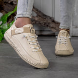 Apolline | Beige Stitched Sneakers