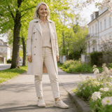 Apolline | Beige Stitched Sneakers