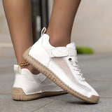 Josette | White Strap-Detail Sneakers