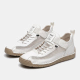 Josette | White Strap-Detail Sneakers