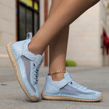 Josette | White Strap-Detail Sneakers