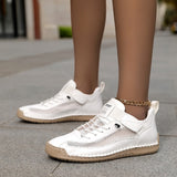 Josette | White Strap-Detail Sneakers