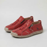 Nila | White Side-Zip Sneakers
