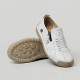 Nila | White Side-Zip Sneakers