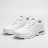 Elia | White Knit Air-Sole Sneakers