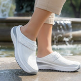 Sienna | White Open-Back Clogs