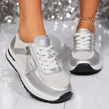 Ashlyn | Silver Side-Zip Sneakers