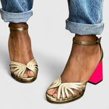 Noelyrah | Gold Heeled Sandals