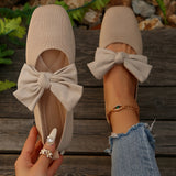 Andrea | Beige Bow Ballet Flats