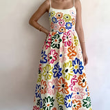 Isabeau | Multicolour Geometric Strap Dress
