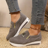 Nalya | Blue Zip-Front Sneakers