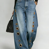 Mila | Wide-Leg Jeans with Eyelets