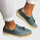 Mathilde | Red Perforated Slip-Ons