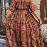 Joraine | Green Striped Tiered Maxi Dress