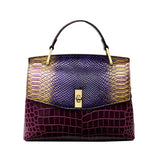 Amaryllis | Purple Croc-Effect Handbag