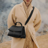 Amaury | Black Fold-Over Handbag