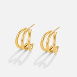 Hélène – Mini hoop earrings in gold with textured structure
