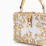 Apolonie | White Floral Box Clutch