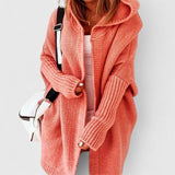 Isla | Coral Hooded Open Cardigan