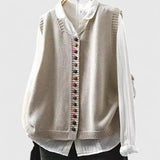 Daisy | Ivory Contrast-Button Cardigan