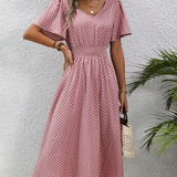 Bianca | Dusty Pink Polka-Dot Dress