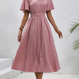 Bianca | Dusty Pink Polka-Dot Dress