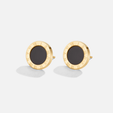 Lucie – Round earrings with a black center.