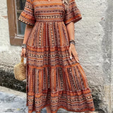 Joraine | Green Striped Tiered Maxi Dress