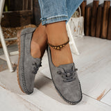 Orthelia | Grey Stitched Moccasins