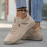 Ginette | White Side-Zip Sneakers